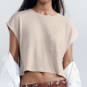 NWT Zara Linen Blend Top